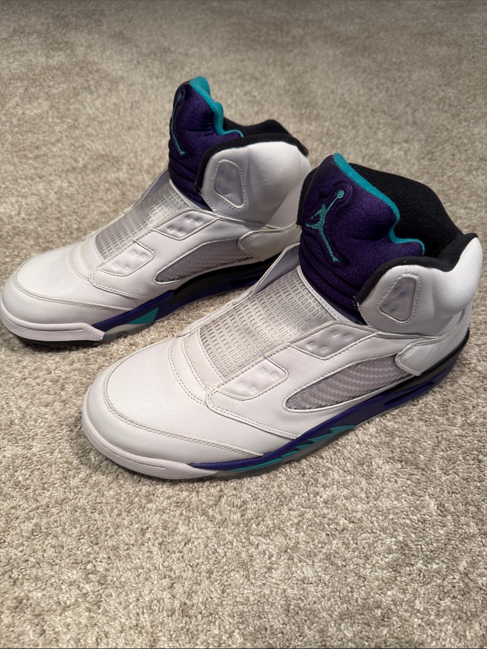 Jordan 5 Retro Grape Fresh Prince. Never worn. No box